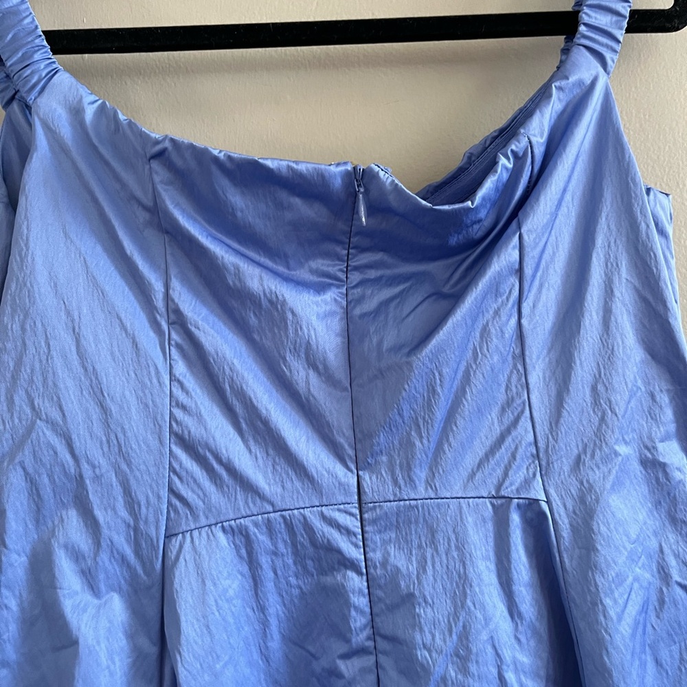 NWT Free People ALINDA Midi Off-Shoulder Dress w/Pockets Blue Iris Gown Nylon - Picture 10 of 12